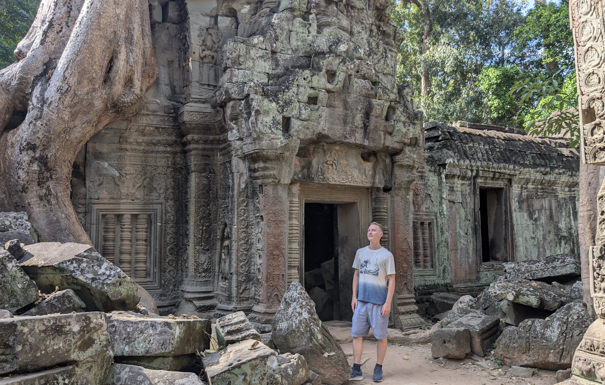 Kamil Dreczkowski at Preah Khan Temple in Cambodia.